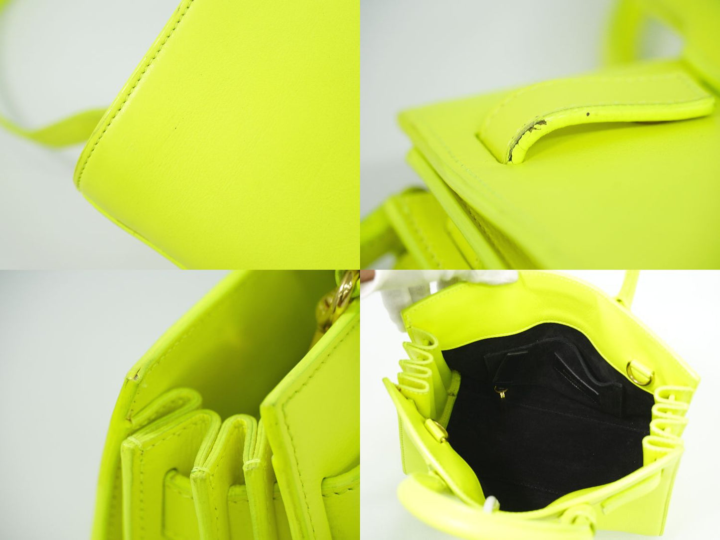 SAINT LAURENT ベイビー サック ド ジュール 2WAY ショルダーバッグ ネオンイエロー 340778