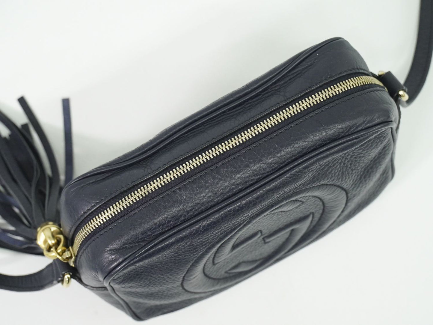 GUCCI ソーホー スモールディスコ ショルダーバッグ ネイビー 308364