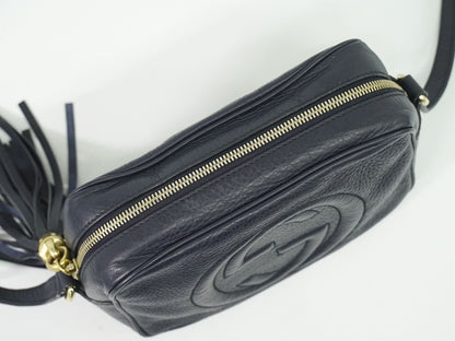 GUCCI ソーホー スモールディスコ ショルダーバッグ ネイビー 308364