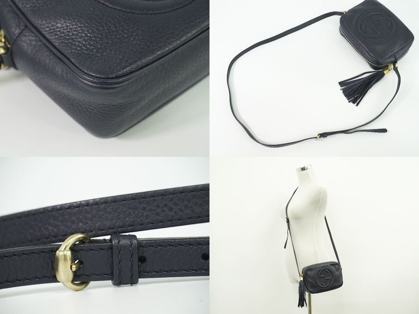 GUCCI ソーホー スモールディスコ ショルダーバッグ ネイビー 308364