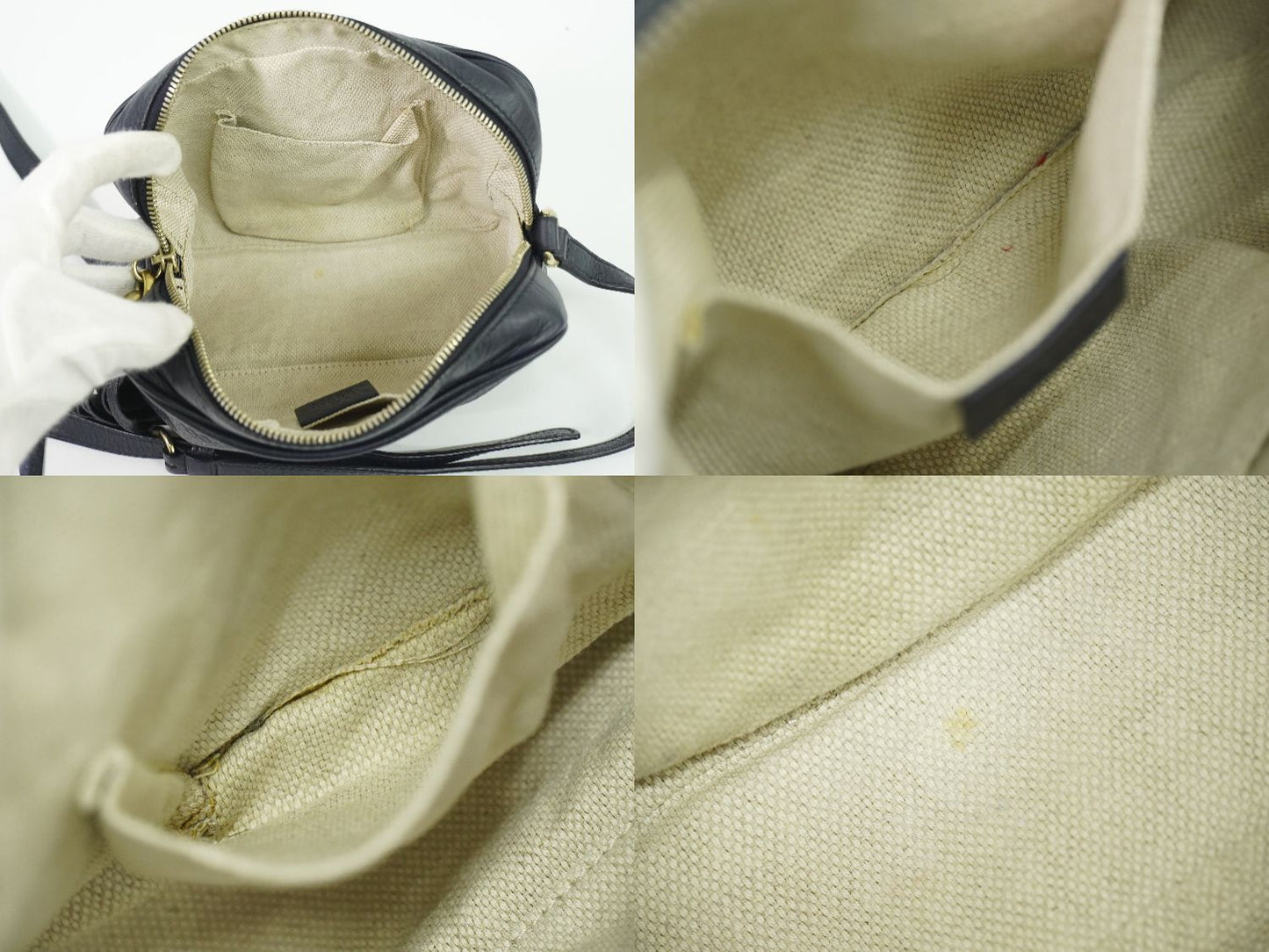 GUCCI ソーホー スモールディスコ ショルダーバッグ ネイビー 308364