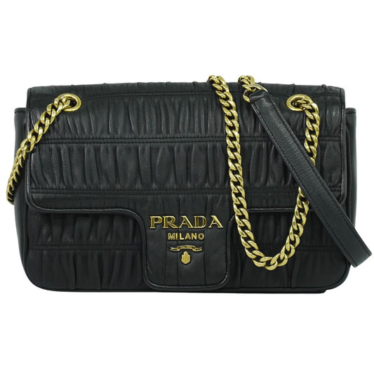 PRADA ナッパゴーフル ショルダーバッグ ブラック