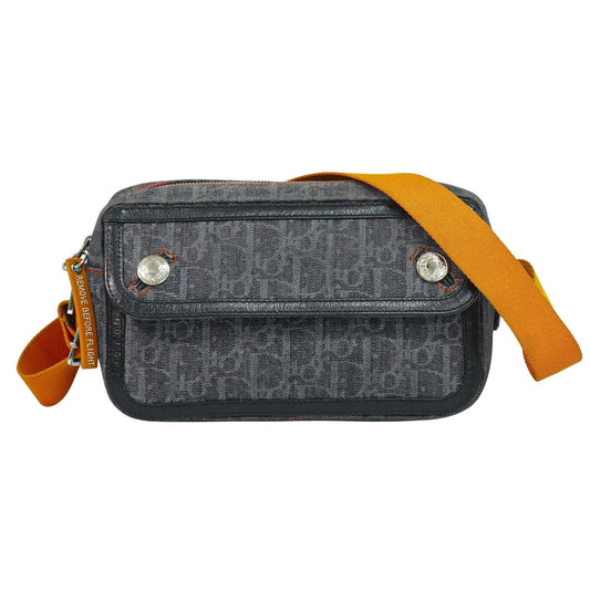 Christian Dior フライトライン トロッター ショルダーバッグ ネイビー オレンジ