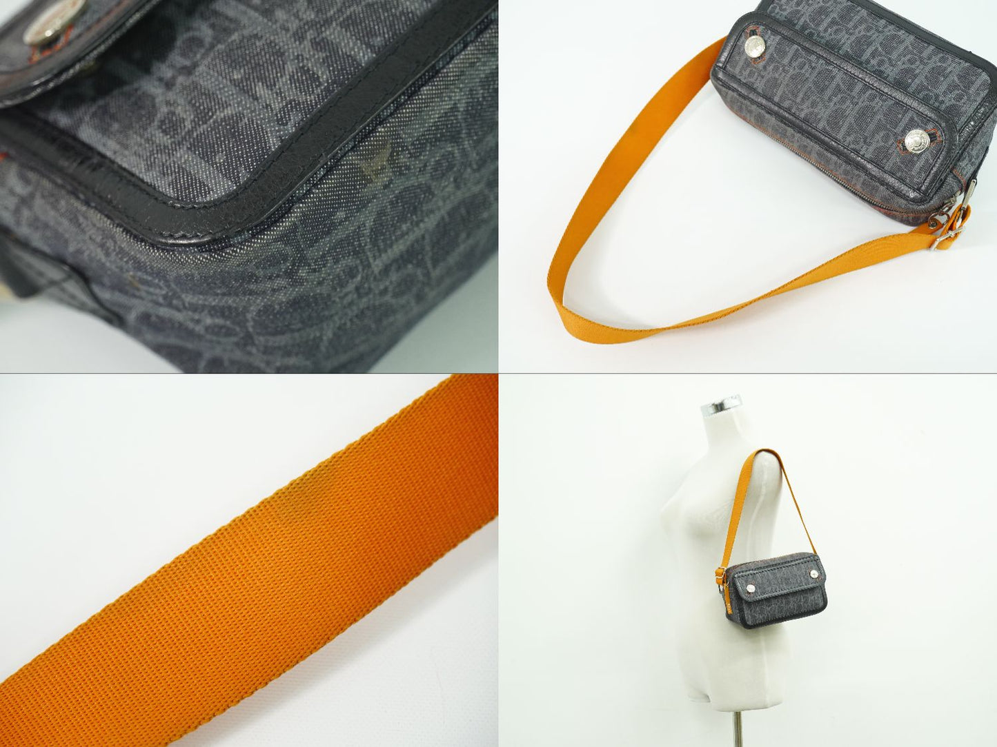 Christian Dior フライトライン トロッター ショルダーバッグ ネイビー オレンジ