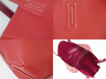 HERMES ドゥブルセンス 36 トートバッグ □N刻 ピンク系