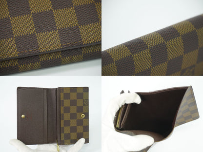 LOUIS VUITTON ポルトフォイユ トレゾール ダミエ エベヌ 折財布 N61736