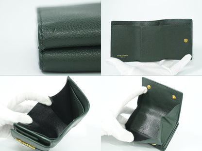 SAINT LAURENT オリガミ タイニー 折財布 ダークグリーン 669959