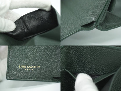 SAINT LAURENT オリガミ タイニー 折財布 ダークグリーン 669959