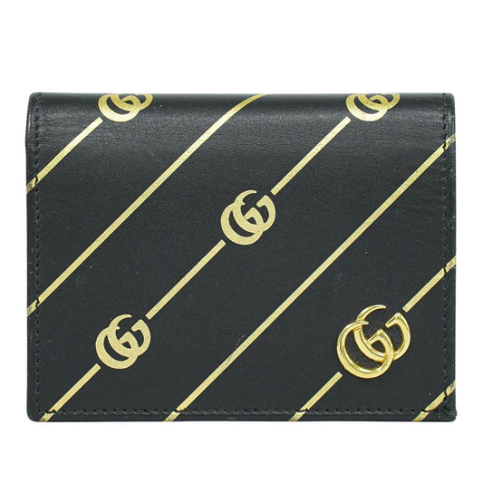 GUCCI GGマーモント 折財布 ブラック ゴールド 548071