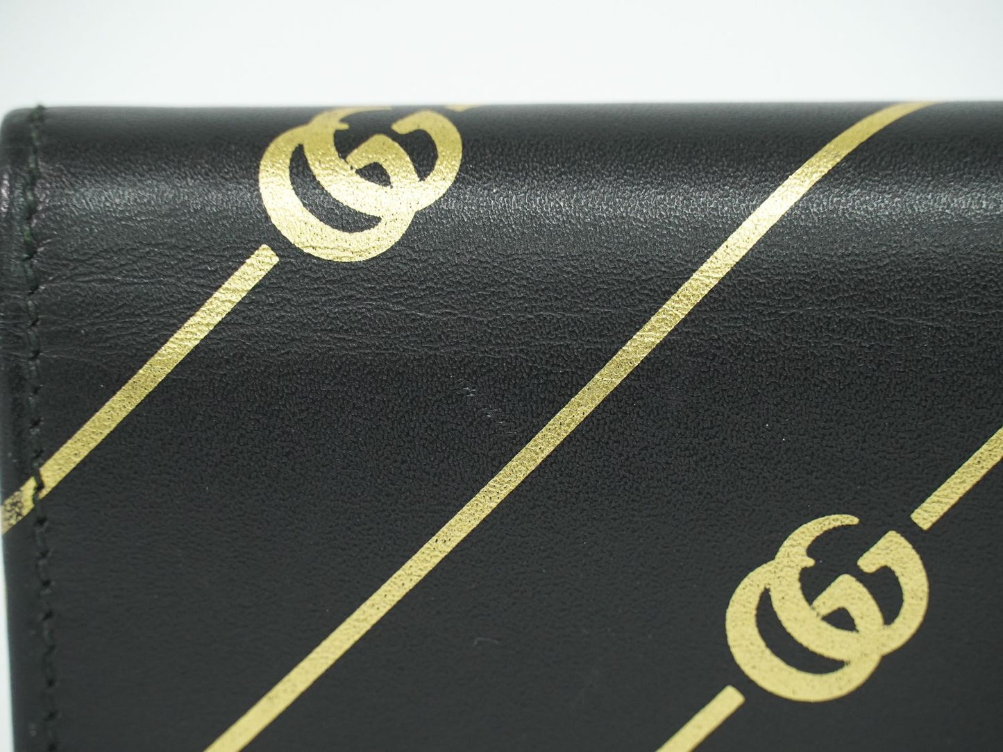 GUCCI GGマーモント 折財布 ブラック ゴールド 548071