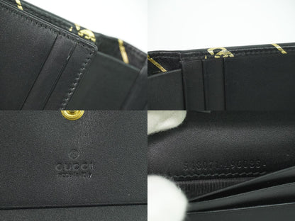 GUCCI GGマーモント 折財布 ブラック ゴールド 548071