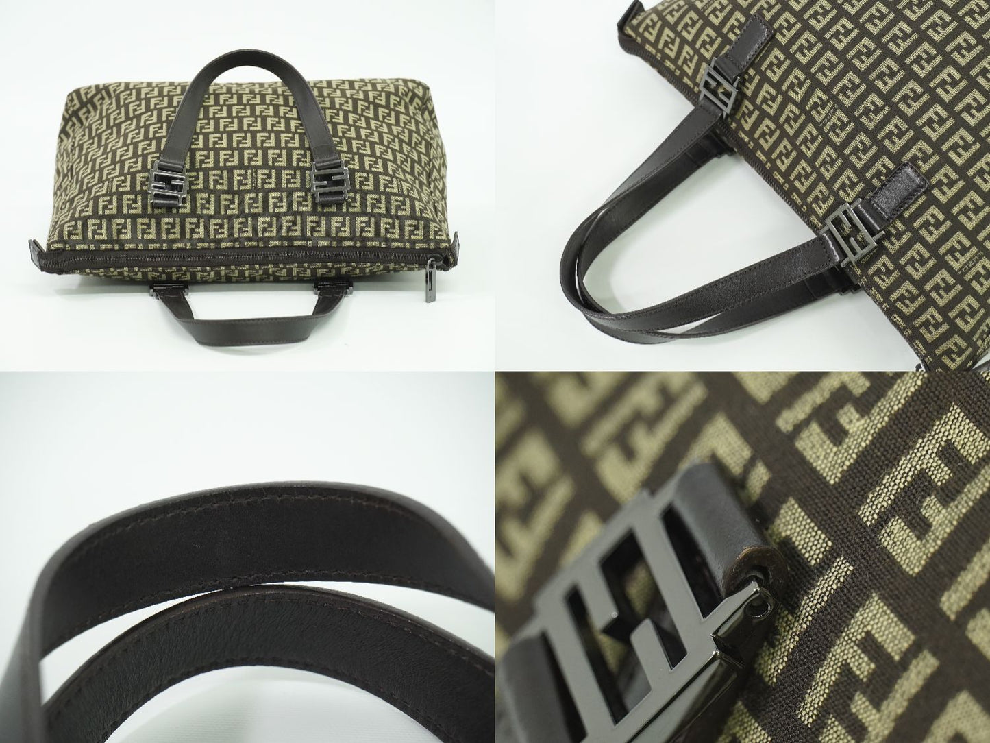 FENDI ズッキーノ トートバッグ ブラウン 8BH138