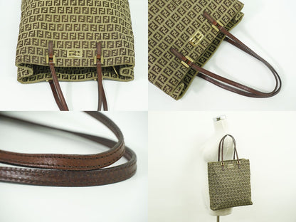 FENDI ズッキーノ トートバッグ ベージュ ブラウン 8BH131