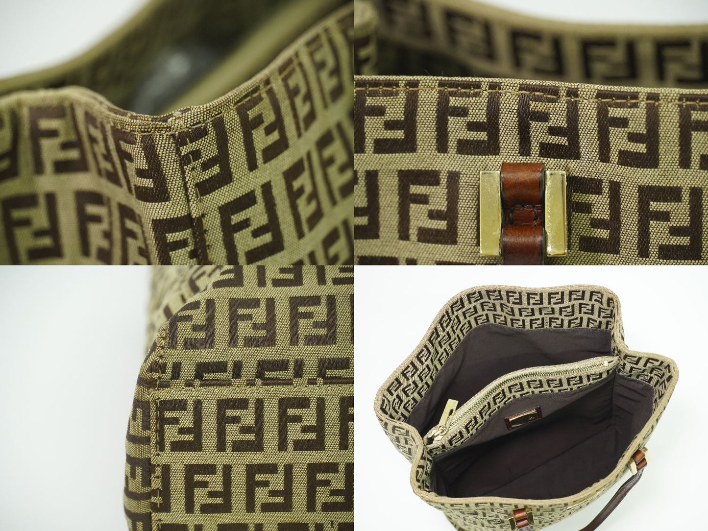 FENDI ズッキーノ トートバッグ ベージュ ブラウン 8BH131