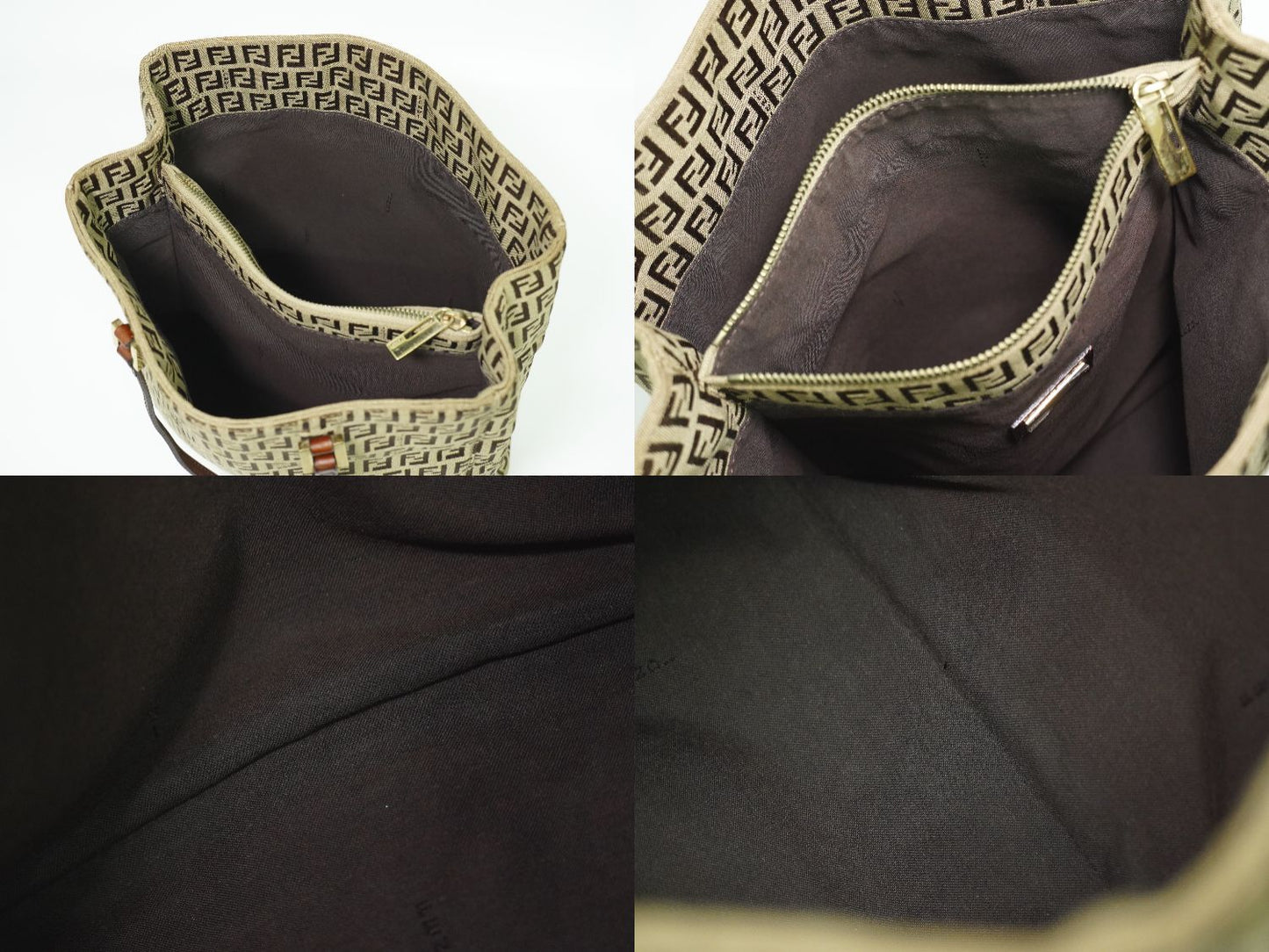 FENDI ズッキーノ トートバッグ ベージュ ブラウン 8BH131