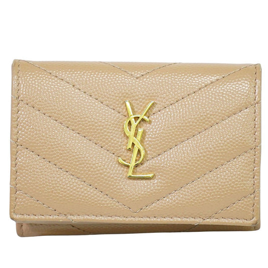 SAINT LAURENT オリガミ タイニー 折財布 ベージュ 668274