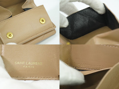 SAINT LAURENT オリガミ タイニー 折財布 ベージュ 668274
