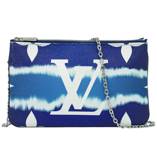 LOUIS VUITTON エスカル ポシェット ドゥーブル ジップ モノグラム ジャイアント ショルダーバッグ ブルー M69124