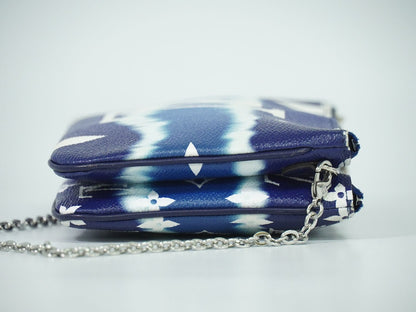 LOUIS VUITTON エスカル ポシェット ドゥーブル ジップ モノグラム ジャイアント ショルダーバッグ ブルー M69124