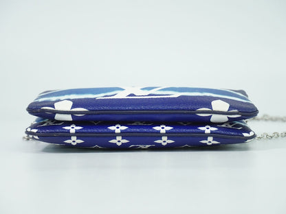 LOUIS VUITTON エスカル ポシェット ドゥーブル ジップ モノグラム ジャイアント ショルダーバッグ ブルー M69124