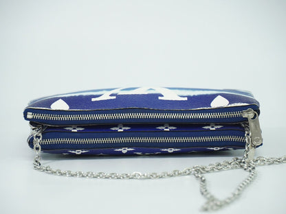 LOUIS VUITTON エスカル ポシェット ドゥーブル ジップ モノグラム ジャイアント ショルダーバッグ ブルー M69124