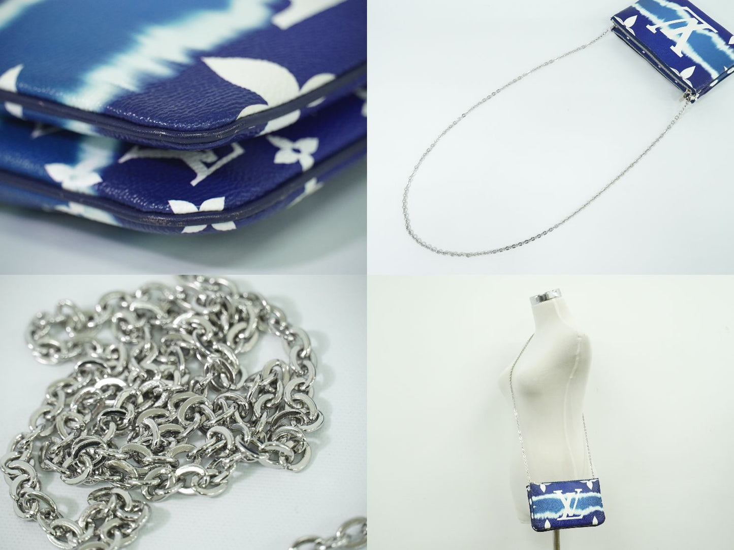 LOUIS VUITTON エスカル ポシェット ドゥーブル ジップ モノグラム ジャイアント ショルダーバッグ ブルー M69124