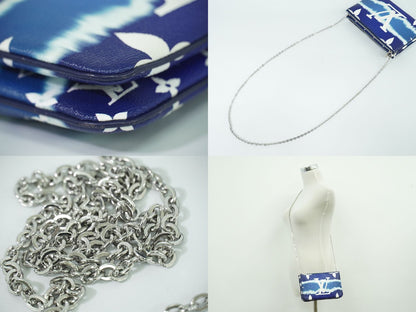 LOUIS VUITTON エスカル ポシェット ドゥーブル ジップ モノグラム ジャイアント ショルダーバッグ ブルー M69124