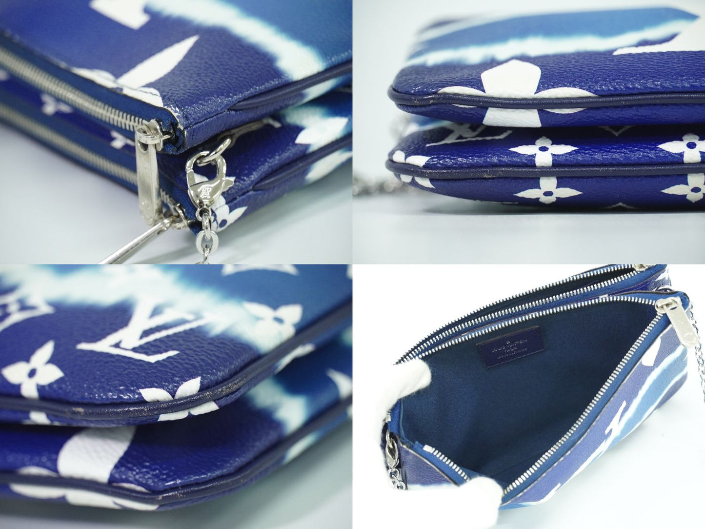 LOUIS VUITTON エスカル ポシェット ドゥーブル ジップ モノグラム ジャイアント ショルダーバッグ ブルー M69124