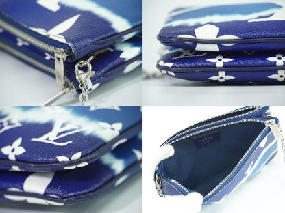 LOUIS VUITTON エスカル ポシェット ドゥーブル ジップ モノグラム ジャイアント ショルダーバッグ ブルー M69124