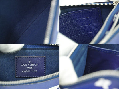 LOUIS VUITTON エスカル ポシェット ドゥーブル ジップ モノグラム ジャイアント ショルダーバッグ ブルー M69124