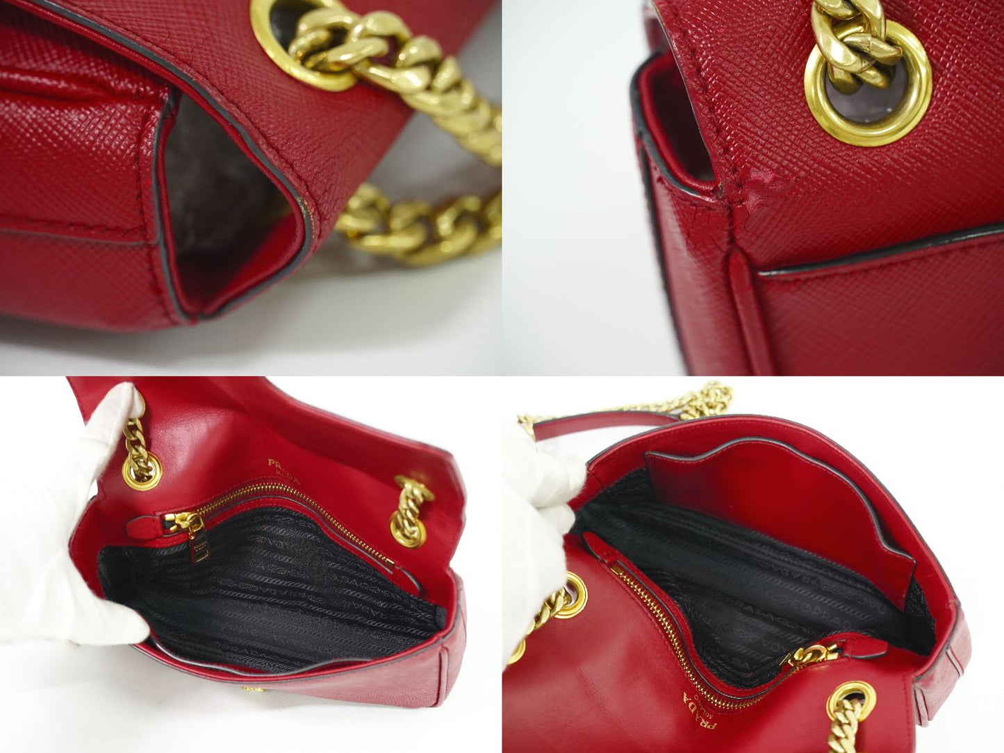 PRADA ショルダーバッグ レッド 1BD193