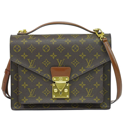 LOUIS VUITTON モンソー モノグラム 2WAY ショルダーバッグ ブラウン M51185