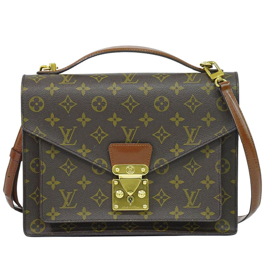 LOUIS VUITTON モンソー モノグラム 2WAY ショルダーバッグ ブラウン M51185
