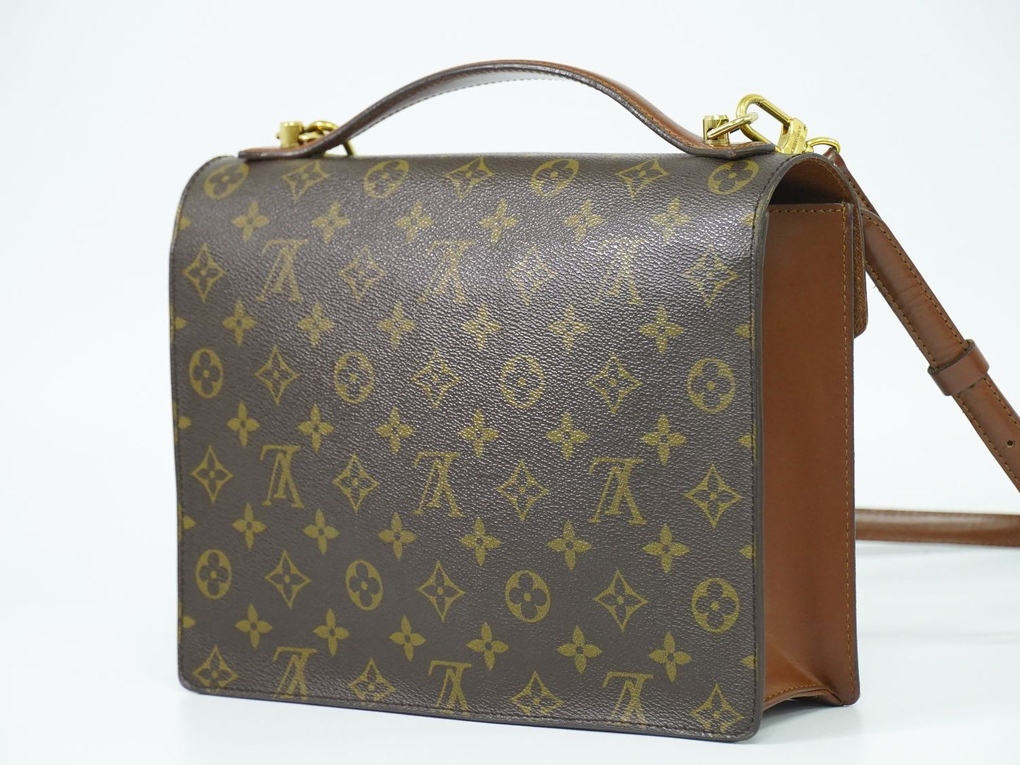 LOUIS VUITTON モンソー モノグラム 2WAY ショルダーバッグ ブラウン M51185