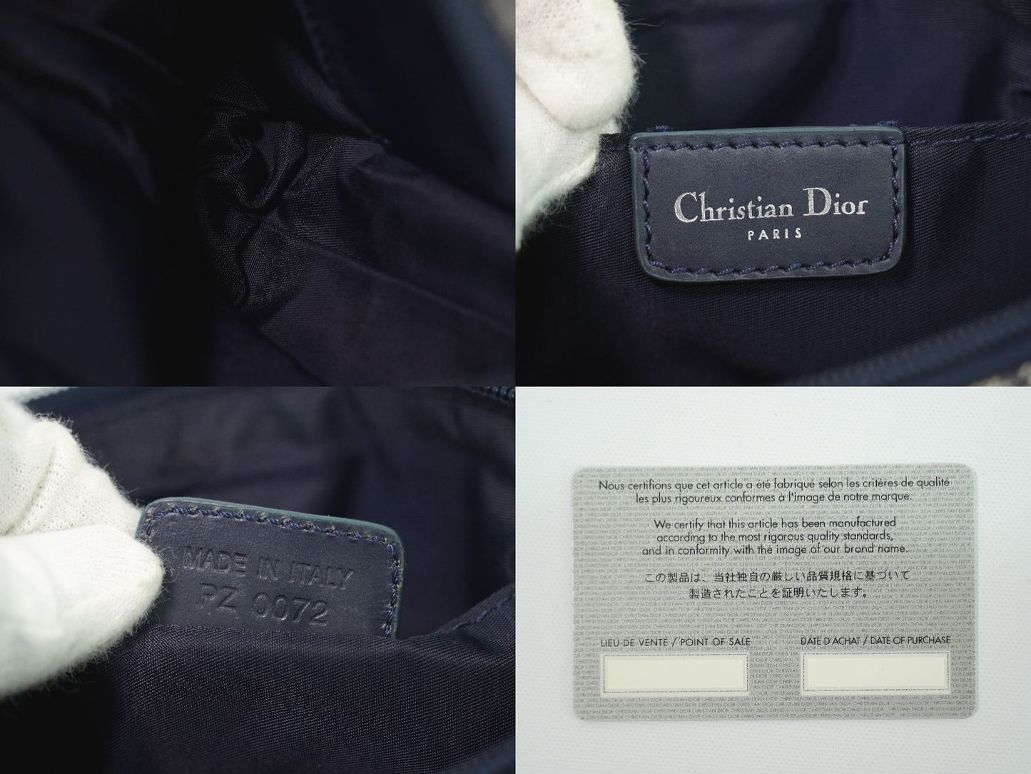 Christian Dior トロッター ショルダーバッグ ネイビー