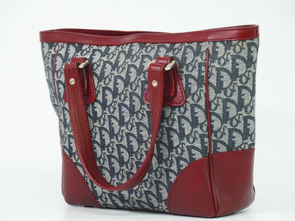 Christian Dior トロッター トートバッグ ネイビー ボルドー