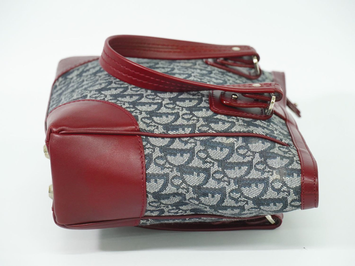 Christian Dior トロッター トートバッグ ネイビー ボルドー