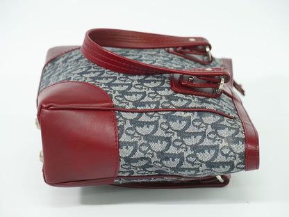 Christian Dior トロッター トートバッグ ネイビー ボルドー