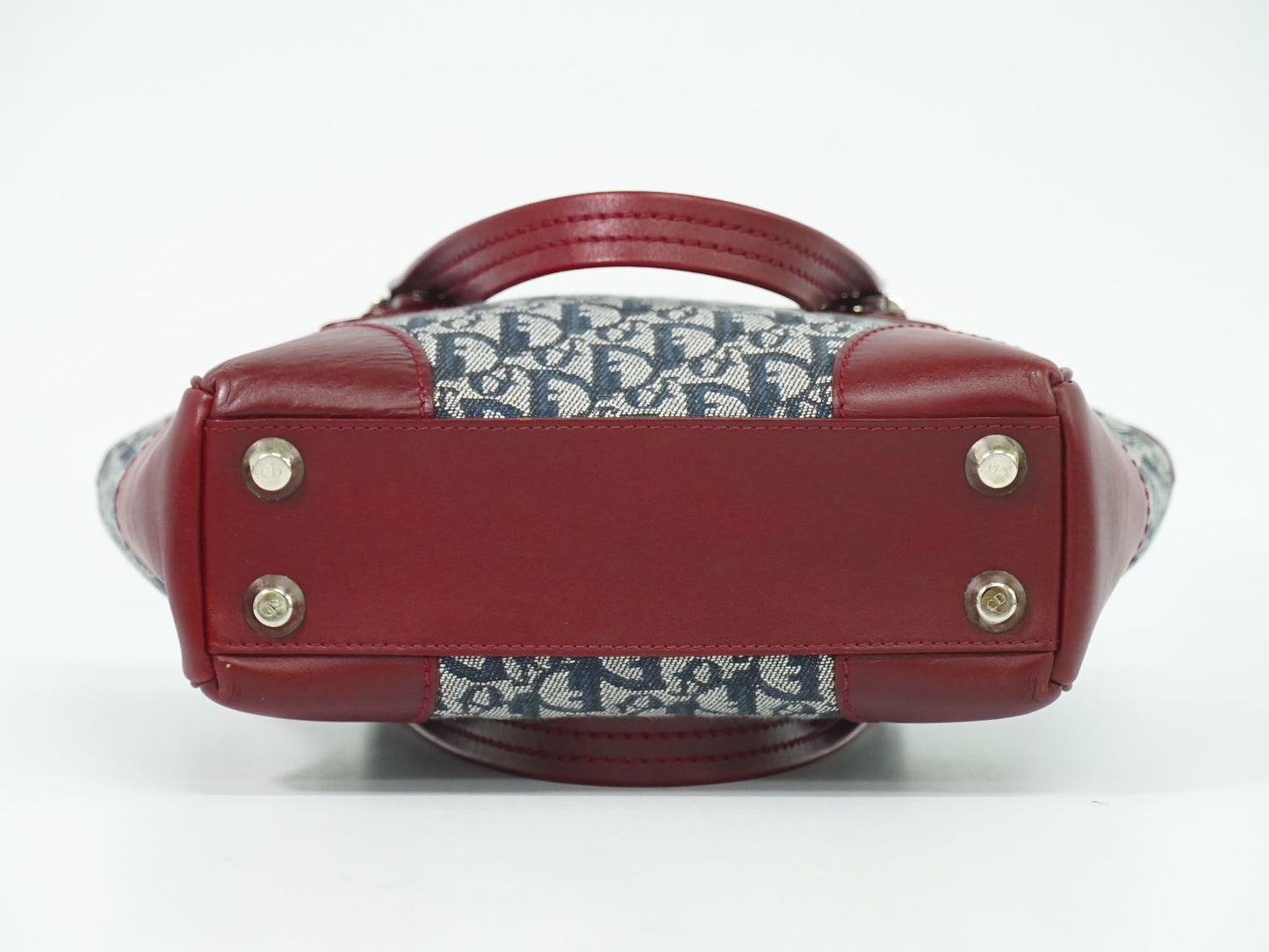 Christian Dior トロッター トートバッグ ネイビー ボルドー