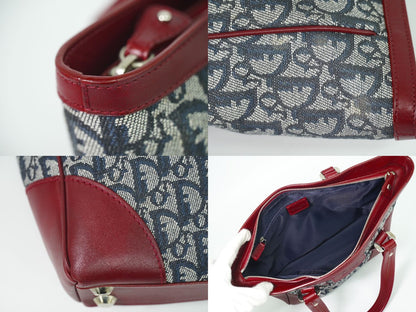 Christian Dior トロッター トートバッグ ネイビー ボルドー