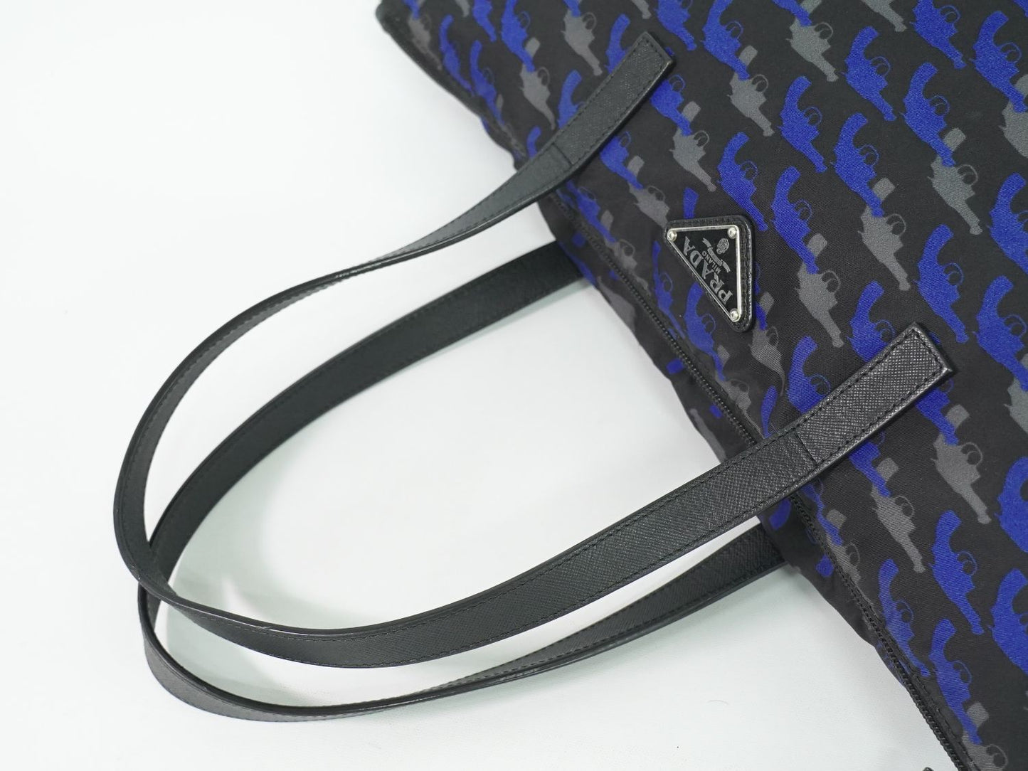 PRADA ピストル柄 トートバッグ ブラック ブルー