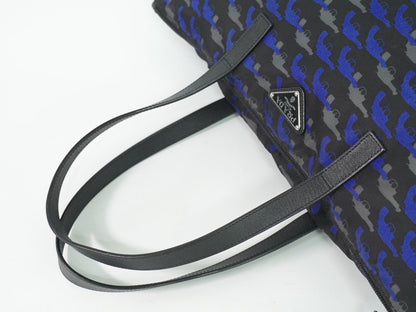 PRADA ピストル柄 トートバッグ ブラック ブルー