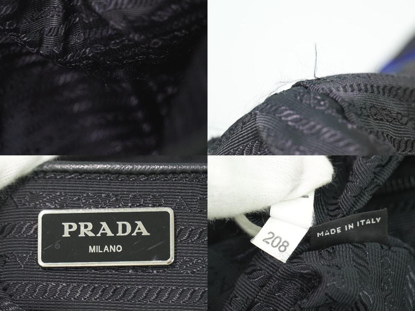PRADA ピストル柄 トートバッグ ブラック ブルー