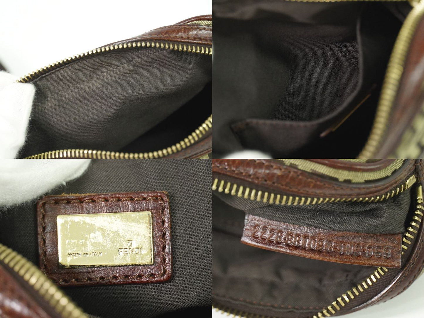 FENDI ズッキーノ ショルダーバッグ ベージュ ブラウン 8BT098