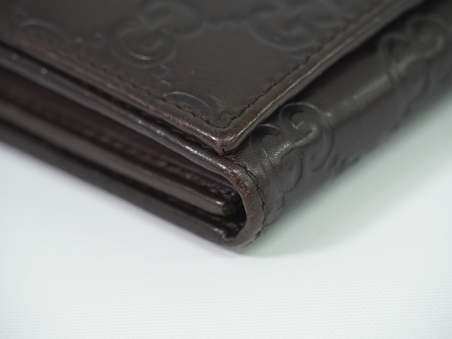 GUCCI グッチシマ レザー チェーンウォレット ブラウン 170426