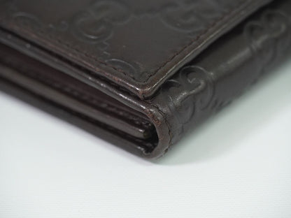 GUCCI グッチシマ レザー チェーンウォレット ブラウン 170426