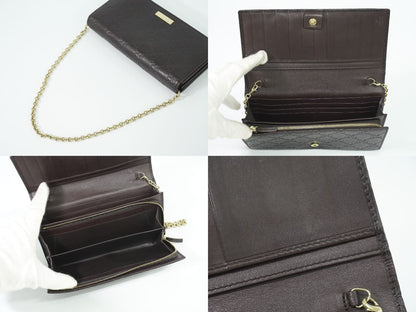 GUCCI グッチシマ レザー チェーンウォレット ブラウン 170426