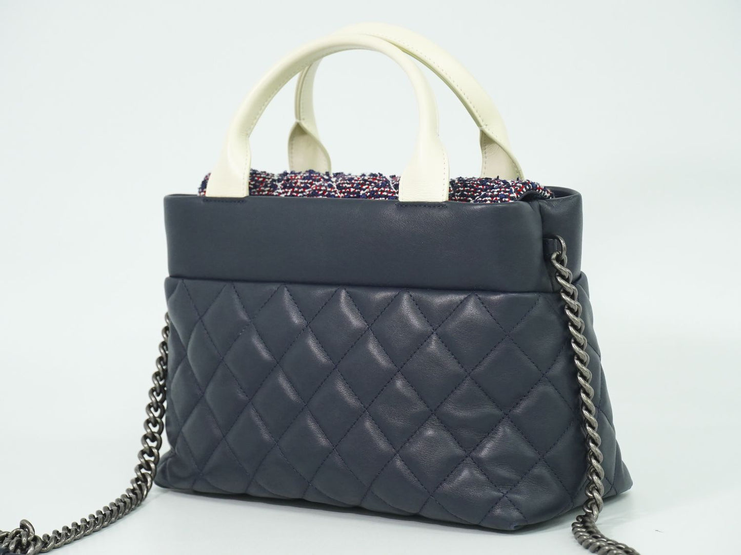 CHANEL ココマーク 2WAY ショルダーバッグ ネイビー ホワイト