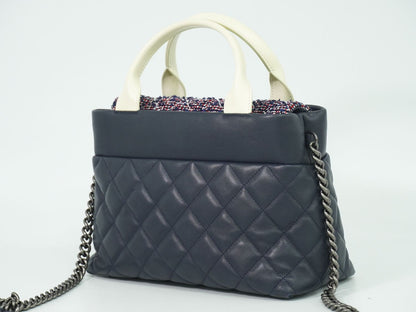 CHANEL ココマーク 2WAY ショルダーバッグ ネイビー ホワイト