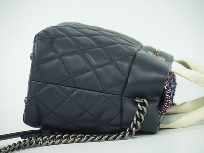 CHANEL ココマーク 2WAY ショルダーバッグ ネイビー ホワイト